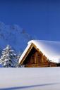 Winter Cabin (free iPhone wallpaper)